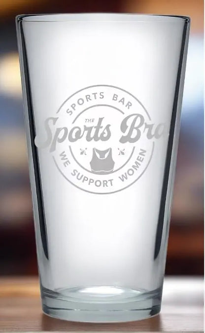 The Sports Bra Restaurant & Bar 16oz "Original" Logo Glasses  Drinking Glass