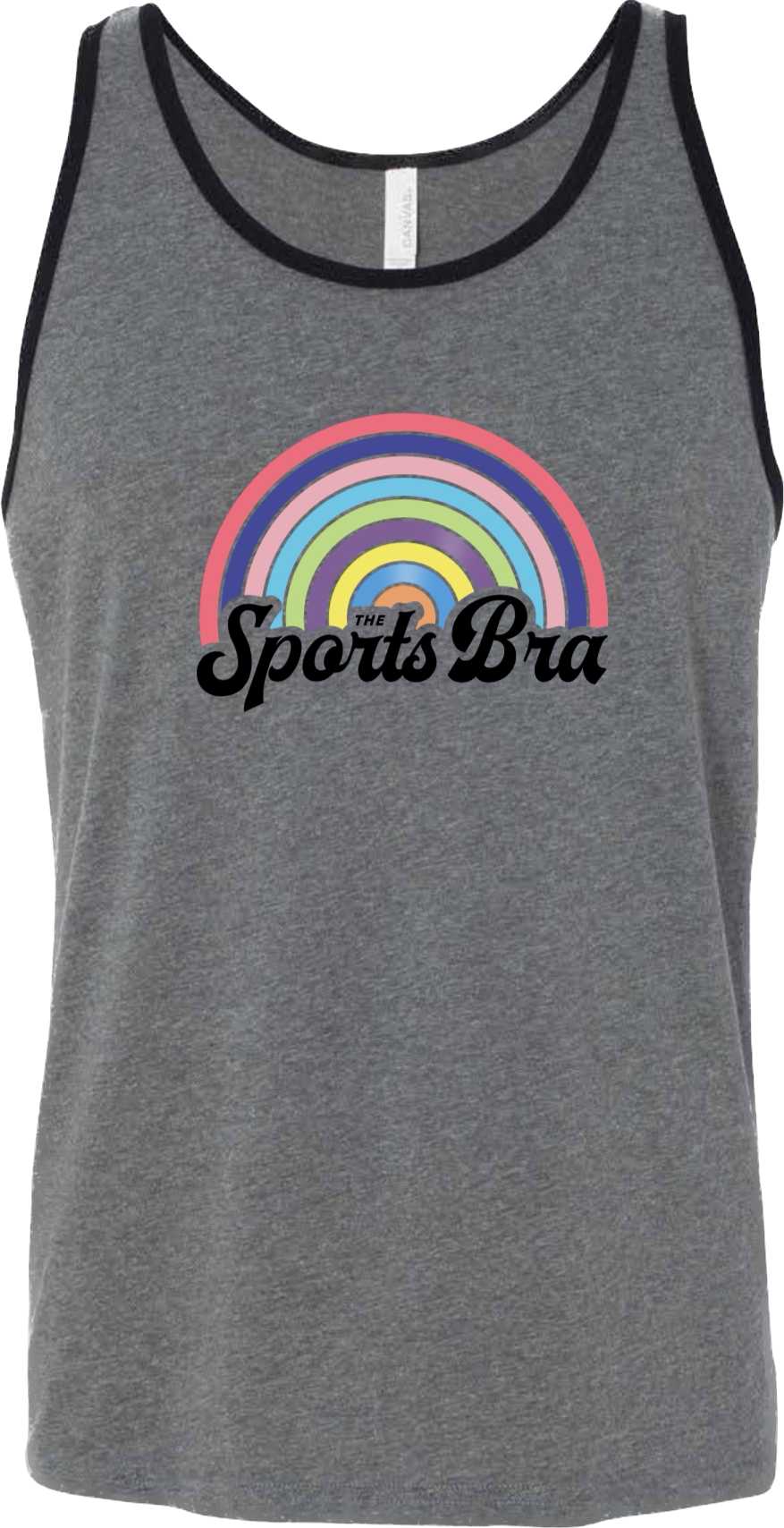 The Sports Bra Restaurant & Bar Heather Gray / Black Ringer Sleeveless Tank 