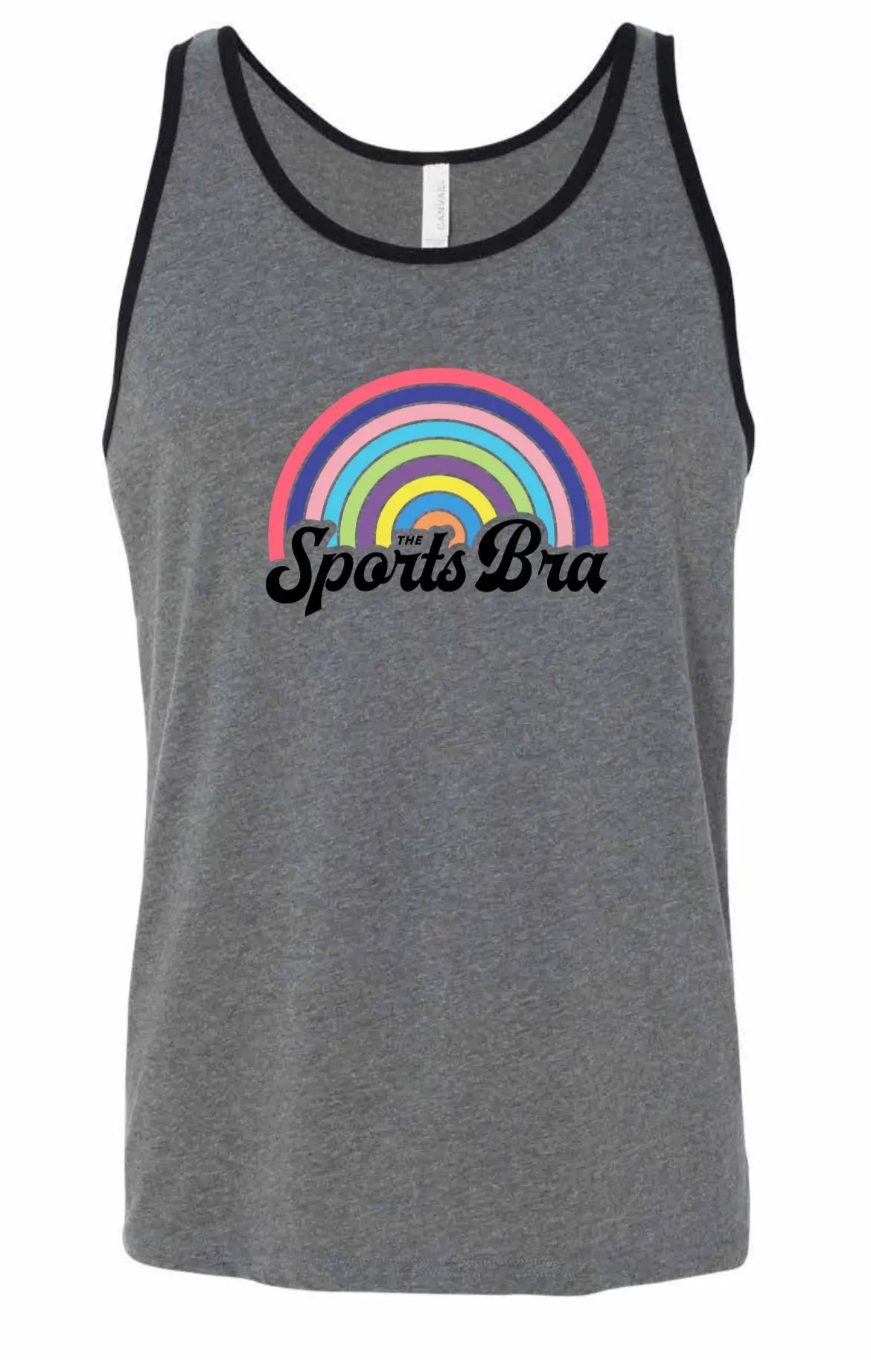 The Sports Bra Restaurant & Bar Heather Gray / Black Ringer Sleeveless Tank 