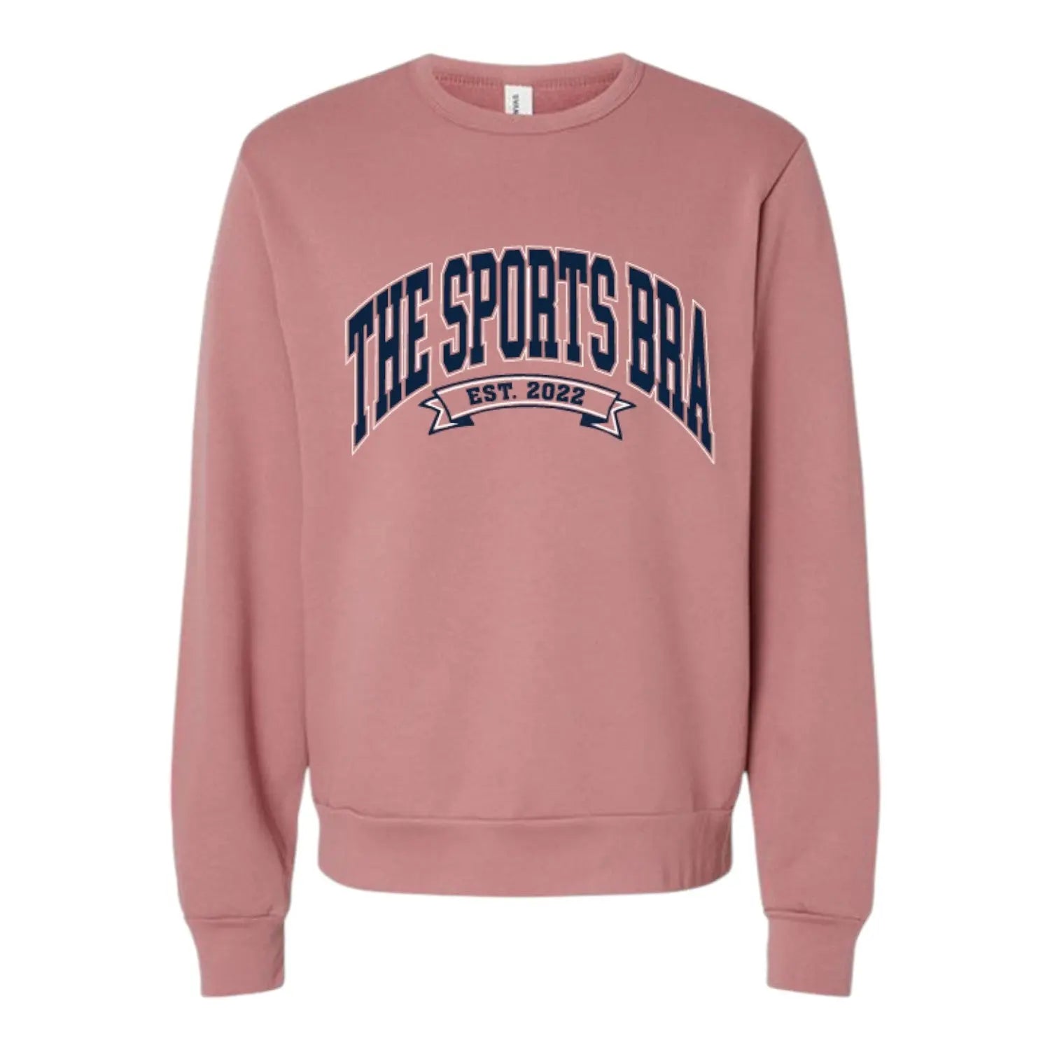 The Sports Bra Restaurant & Bar The Varsity Collection: The Sports Bra Crewneck Sweatshirt (Mauve/Blue)  apparel