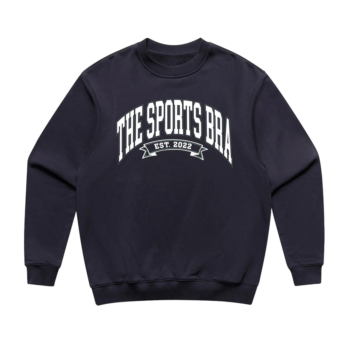 The Sports Bra Restaurant & Bar The Varsity Collection: The Sports Bra Crewneck Sweatshirt (Navy/White)  Sweatshirts
