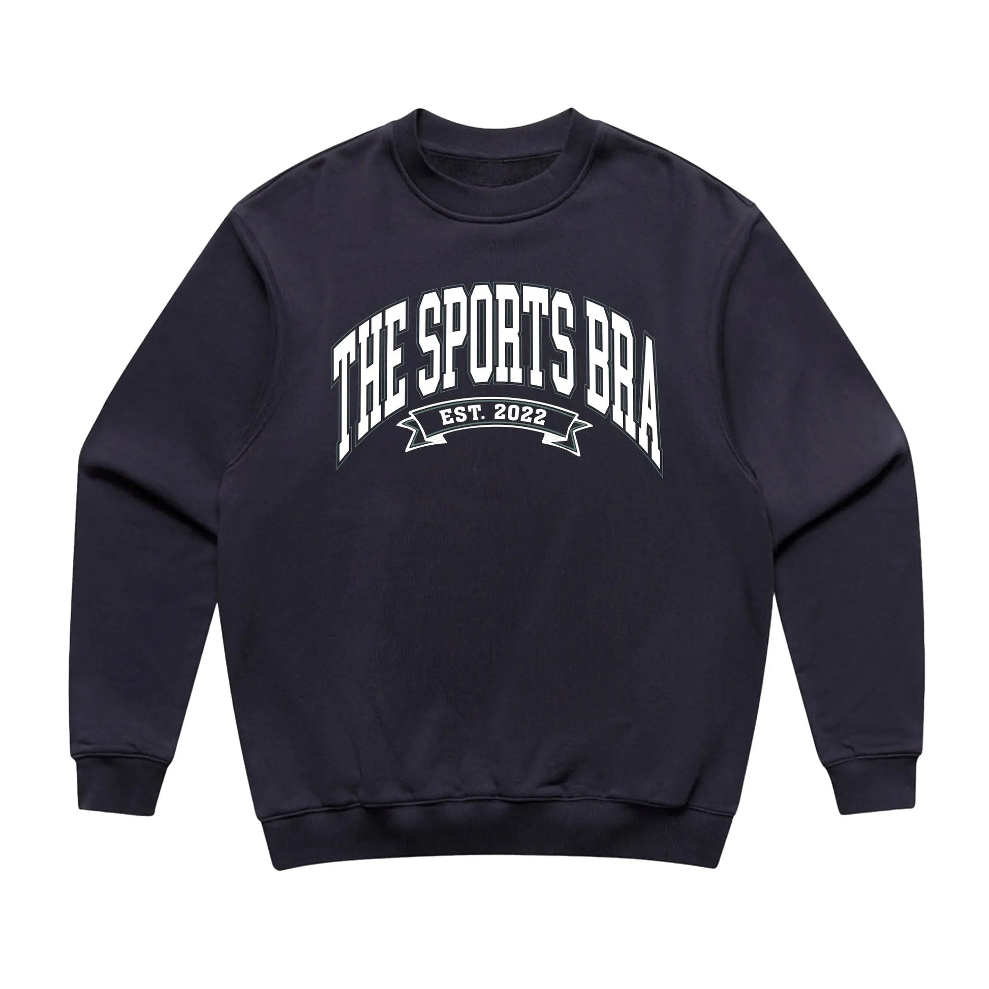 The Sports Bra Restaurant & Bar The Varsity Collection: The Sports Bra Crewneck Sweatshirt (Navy/White)  Sweatshirts